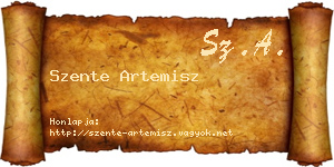 Szente Artemisz névjegykártya
